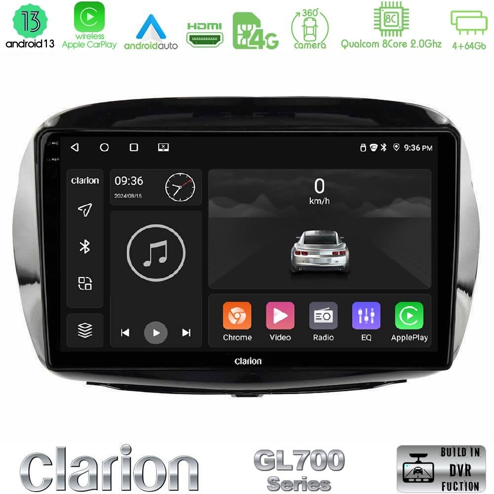 Kimpiris - Clarion GL700 Series 8Core Android13 4+64GB Honda FR-V 2004-2009 Navigation Multimedia Tablet 10" Με Carplay & Android Auto
