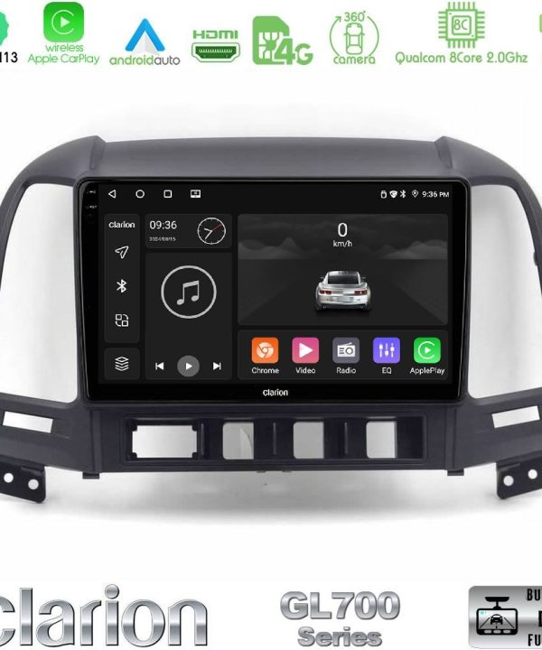 Kimpiris - Clarion GL700 Series 8Core Android13 4+64GB Hyundai Santa Fe 2006-2013 Navigation Multimedia Tablet 10" Με Carplay & Android Auto