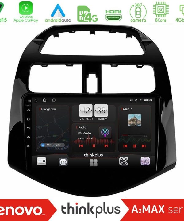 Kimpiris - Lenovo Thinkplus A2MAX Series 8Core Android15 4+64GB  Chevrolet Spark 2009-2015 Navigation Multimedia Tablet 9"