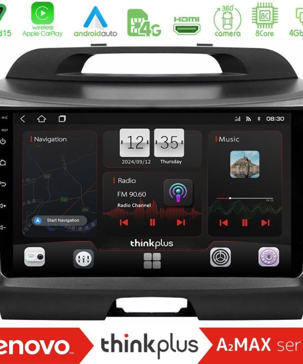 Kimpiris - Lenovo Thinkplus A2MAX Series 8Core Android15 4+64GB  Kia Sportage Navigation Multimedia Tablet 9"