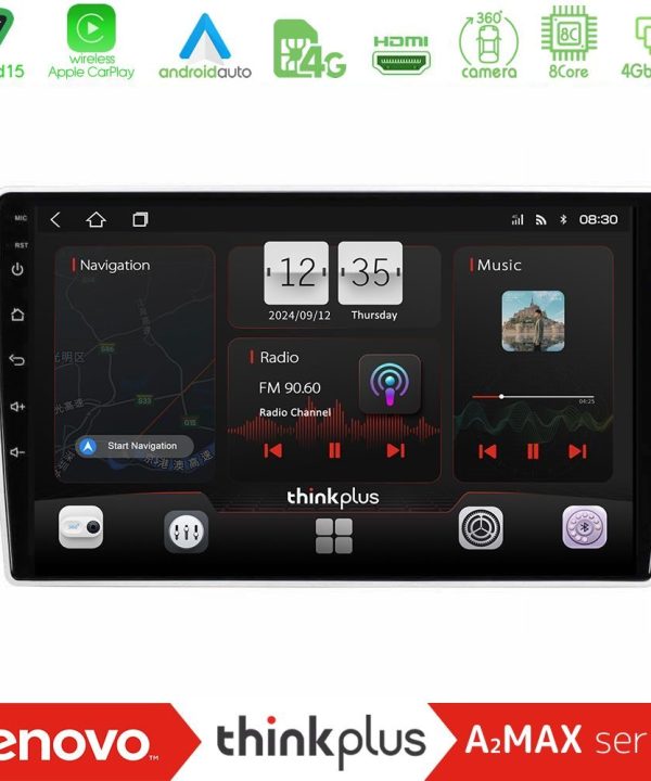 Kimpiris - Lenovo Thinkplus A2MAX Series 8Core Android15 4+64GB  Kia Sportage 2005-2008 Navigation Multimedia Tablet 9"