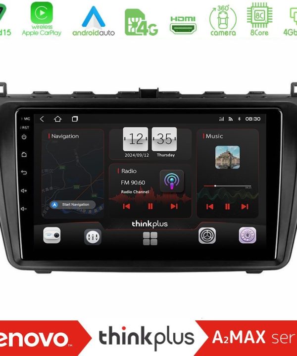 Kimpiris - Lenovo Thinkplus A2MAX Series 8Core Android15 4+64GB  Mazda 6 2008-2012 Navigation Multimedia Tablet 9"