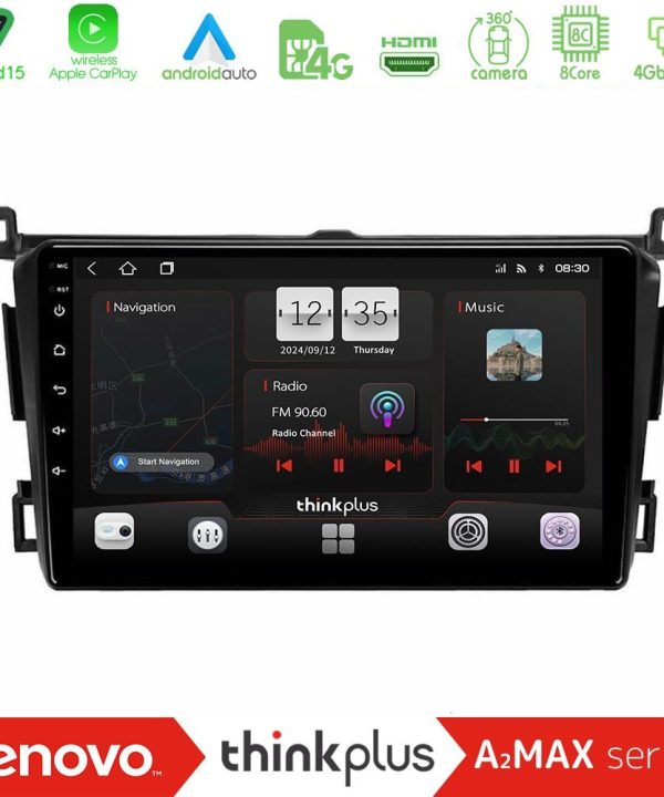 Kimpiris - Lenovo Thinkplus A2MAX Series 8Core Android15 4+64GB  Toyota RAV4 2013-2018 Navigation Multimedia Tablet 9"