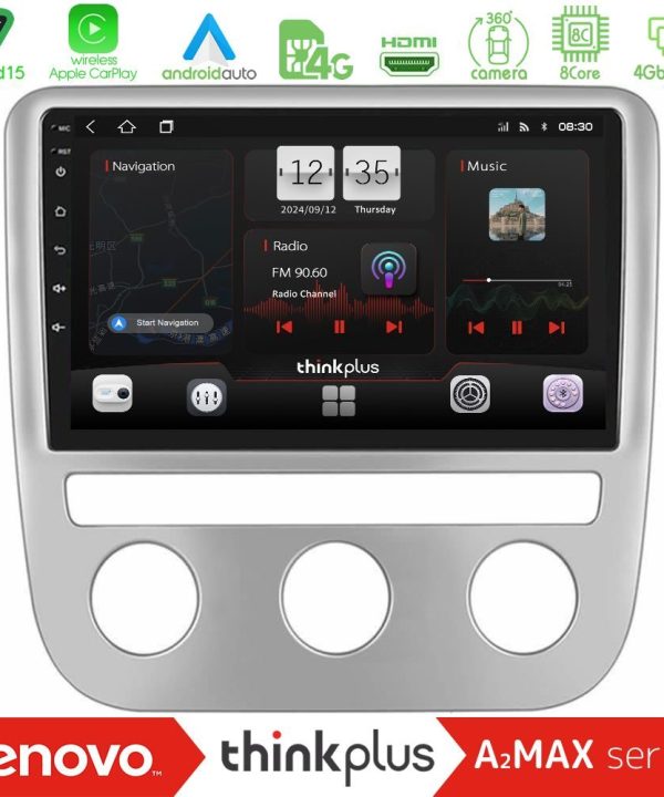 Kimpiris - Lenovo Thinkplus A2MAX Series 8Core Android15 4+64GB  VW Scirocco 2008-2014 Navigation Multimedia Tablet 9"