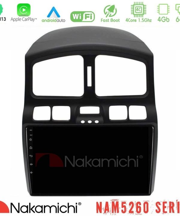 Kimpiris - Nakamichi NAM5260 Series 4Core Android13 4+64GB Hyundai Santa Fe 2000-2006 Navigation Multimedia Tablet 9" Με Carplay & Android Auto