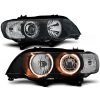 Kimpiris - Μπροστινά Φανάρια Set Για Bmw X5 E53 99-03 Led Angel Eyes Μαύρα H7/H7 Με Μοτέρ Depo
