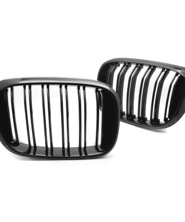 Kimpiris - Καρδιές Μάσκας Για Bmw Χ3 G01 17-21 Χ4 G02 Sport Look Με Διπλή Γρίλια Μαύρο Γυαλιστερό Με 6 Γρίλιες 2 Τεμάχια