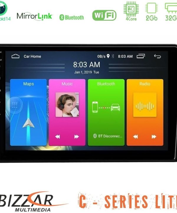 Kimpiris - Bizzar C Series Lite 4Core Android14 2+32GB Mitsubishi Eclipse Cross 2018-2023 Navigation Multimedia Tablet 9"