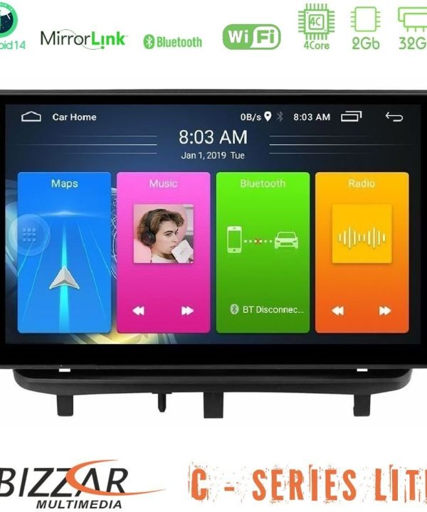 Kimpiris - Bizzar C Series Lite 4Core Android14 2+32GB Opel Corsa D 2006-2014 Navigation Multimedia Tablet 9" (Top Mount)