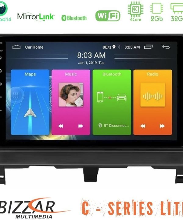 Kimpiris - Bizzar C Series Lite 4Core Android14 2+32GB Peugeot Partner / Citroën Berlingo 2002-2008 Navigation Multimedia Tablet 9"