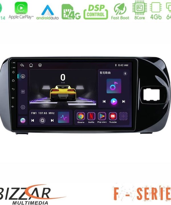 Kimpiris - Bizzar F Series 8Core Android14 4+64GB Toyota Yaris (Vitz) 2015-2020 RHD Navigation Multimedia Tablet 9" Με Carplay & Android Auto