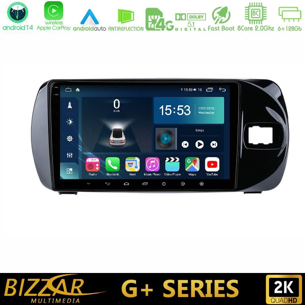 Kimpiris - Bizzar G+ Series Toyota Yaris (Vitz) 2015-2020 RHD 8core Android14 6+128GB Navigation Multimedia Tablet 9"