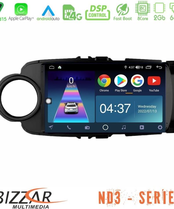 Kimpiris - Bizzar ND3 Series 8Core Android15 2+64GB  Toyota Yaris Navigation Multimedia Tablet 9" (Μαύρο Χρώμα)