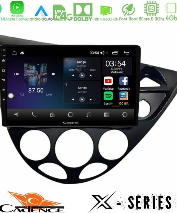 Kimpiris - Cadence X Series Ford Focus 1999-2004 (RHD) 8core Android 14 4+64GB Navigation Multimedia Tablet 9"