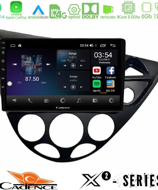 Kimpiris - Cadence X2 Series 8Core Android14 6+128GB Ford Focus 1999-2004 (RHD) Navigation Multimedia Tablet 9"