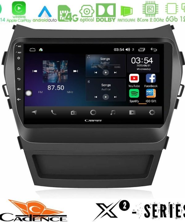 Kimpiris - Cadence X2 Series 8Core Android14 6+128GB Hyundai iX45 2012-2017 Navigation Multimedia Tablet 9"