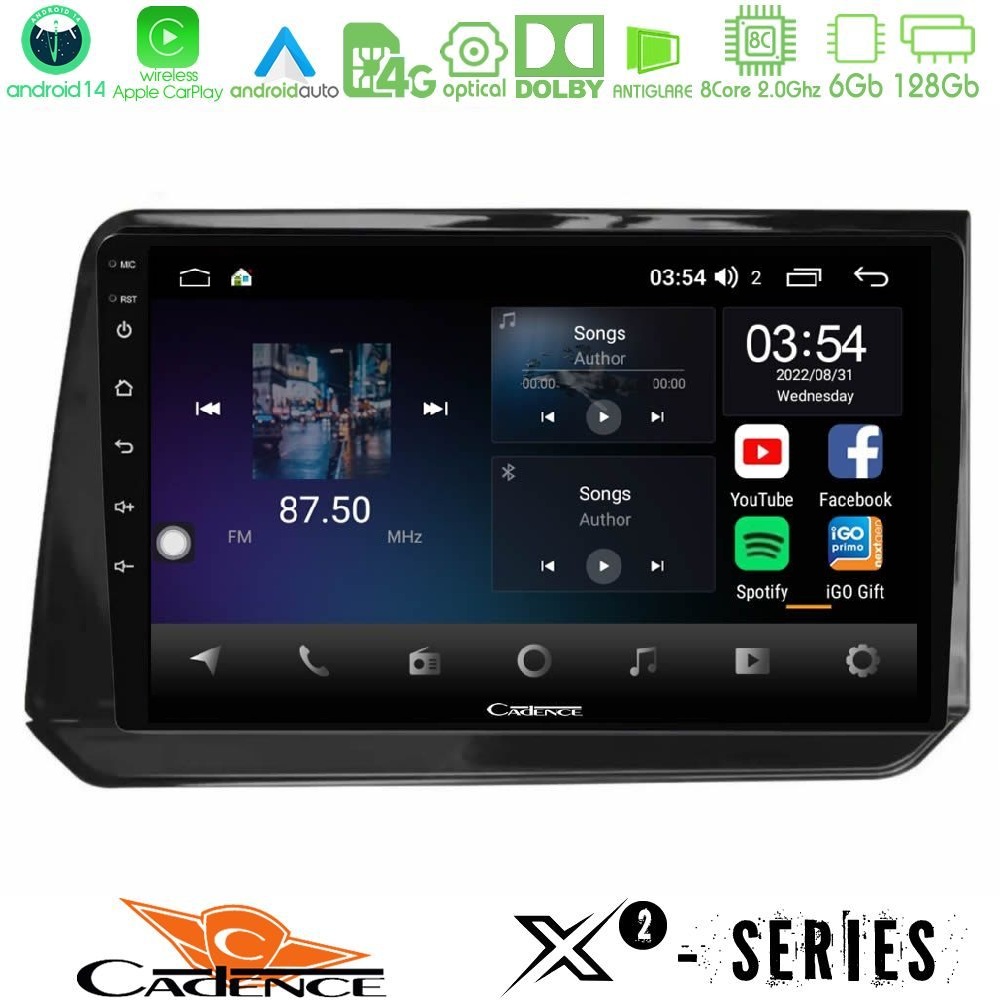 Kimpiris - Cadence X2 Series 8Core Android14 6+128GB Nissan Note 2021-2026 RHD Navigation Multimedia Tablet 10"