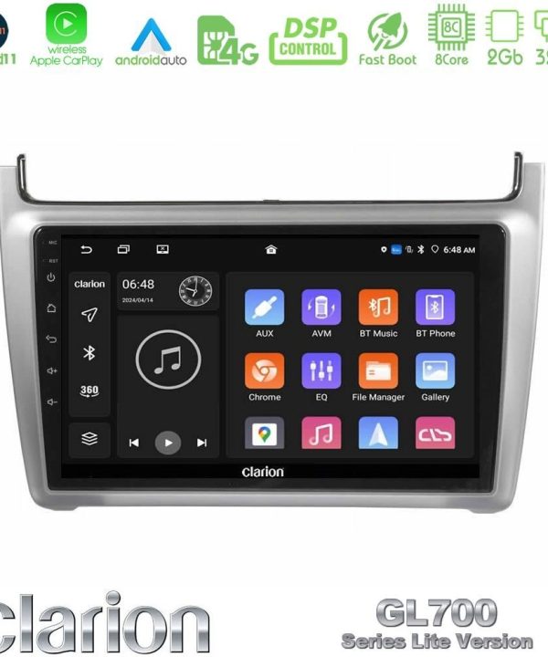 Kimpiris - Clarion GL700 Lite Series 8Core Android11 2+32GB Vw Polo 2014-2017 Navigation Multimedia Tablet 9" Με Carplay & Android Auto (Silver)