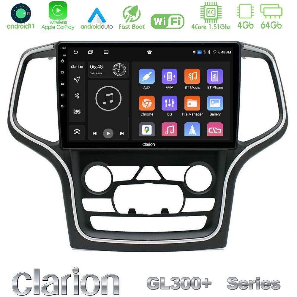 Kimpiris - Clarion GL300+ Series 4Core Android11 4+64GB Jeep Grand Cherokee 2014-2020 Navigation Multimedia Tablet 10"