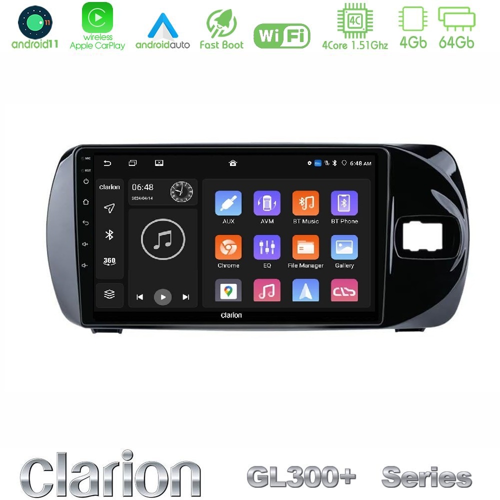 Kimpiris - Clarion GL300+ Series 4Core Android11 4+64GB Toyota Yaris (Vitz) 2015-2020 RHD Navigation Multimedia Tablet 9"