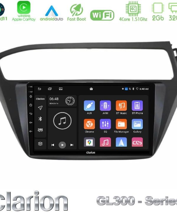 Kimpiris - Clarion GL300 Series 4Core Android11 2+32GB Hyundai i20 2018-2020 RHD Navigation Multimedia Tablet 9" Με Carplay & Android Auto