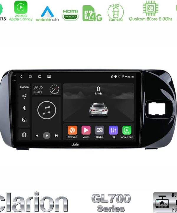 Kimpiris - Clarion GL700 Series 8Core Android13 4+64GB Toyota Yaris (Vitz) 2015-2020 RHD Navigation Multimedia Tablet 9" Με Carplay & Android Auto