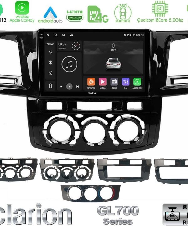 Kimpiris - Clarion GL700 Series 8Core Android13 4+64GB Toyota Hilux 2007-2016 Navigation Multimedia Tablet 9" Με Carplay & Android Auto