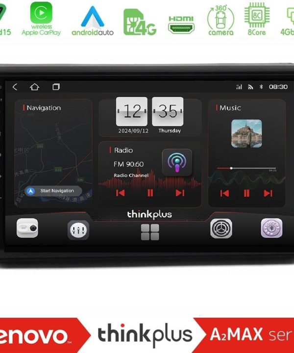 Kimpiris - Lenovo Thinkplus A2MAX Series 8Core Android15 4+64GB Citroen C5 2008-2019 Navigation Multimedia Tablet 10"