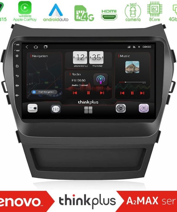 Kimpiris - Lenovo Thinkplus A2MAX Series 8Core Android15 4+64GB Hyundai iX45 2012-2017 Navigation Multimedia Tablet 9"