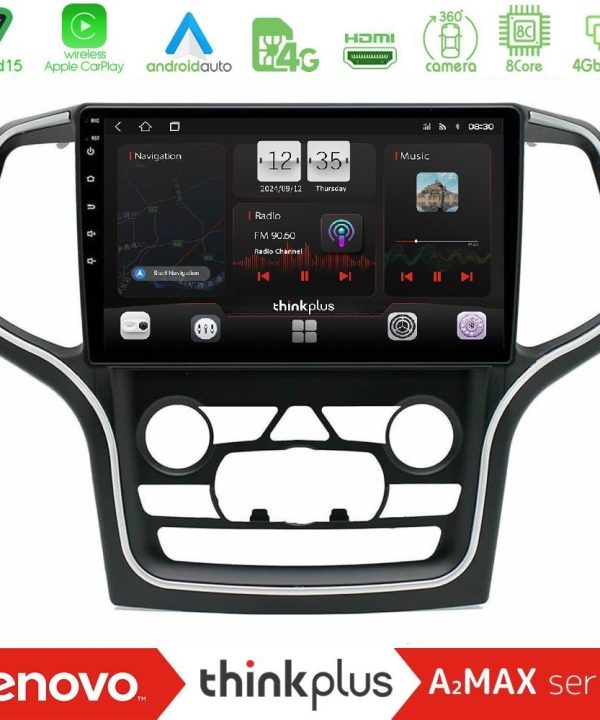 Kimpiris - Lenovo Thinkplus A2MAX Series 8Core Android15 4+64GB Jeep Grand Cherokee 2014-2020 Navigation Multimedia Tablet 10"