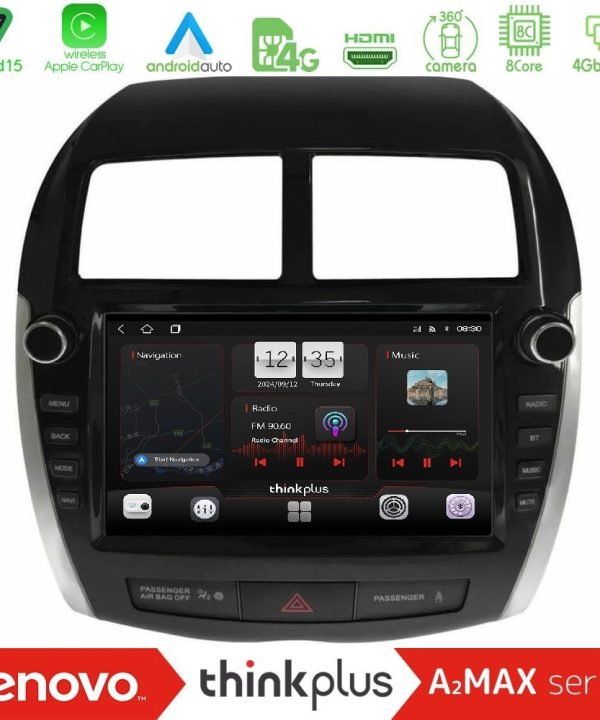 Kimpiris - Lenovo Thinkplus A2MAX Series 8Core Android15 4+64GB Mitsubishi ASX 2013-2018 Navigation Multimedia Tablet 9" (Oem Look)