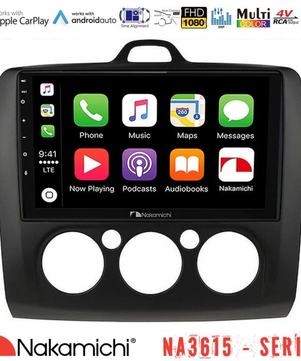 Kimpiris - Nakamichi NA3615 Series Με Wireless Carplay & Android Auto  Ford Focus Manual AC Media Station Tablet 9" (Μαύρο Χρώμα)