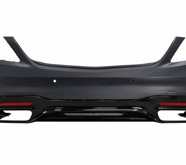 Alternative view of Πισινός Προφυλακτήρας Για Mercedes-Benz S-Class W222 Facelift 17-20 Amg S63 Look Black Edition Με Μαύρες Μπούκες