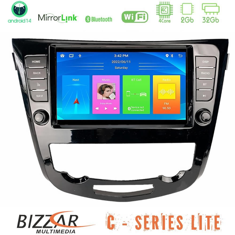 Kimpiris - Bizzar C Series Lite 4Core Android14 2+32GB Nissan Qashqai J11 (AUTO A/C) Navigation Multimedia Tablet 9"