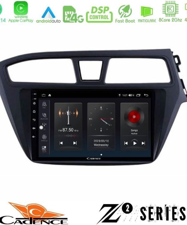 Kimpiris - Cadence Z2 Series 8Core Android14 4+64GB Hyundai i20 2014-2018 RHD Navigation Multimedia Tablet 9" Με Carplay & Android Auto