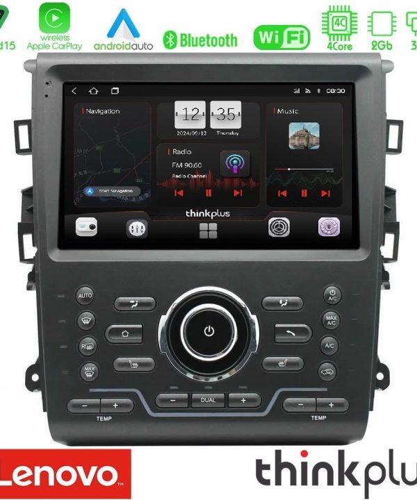 Kimpiris - Lenovo Thinkplus Series 4Core Android15 2+32GB Ford Mondeo 2014-2021 Navigation Multimedia Tablet 9" Με Carplay & Android Auto