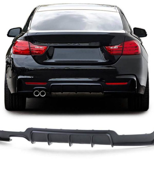 Kimpiris - Diffuser Πίσω Προφυλακτήρα Για Bmw 4 F32 Coupe / F33 Cabrio / F36 Gran Coupe 13-21 M-Tech Μαύρο Ματ Με 1 Διπλή Τρύπα Εξάτμισης Αριστερά Από Abs Πλαστικό 1 Τεμάχιο