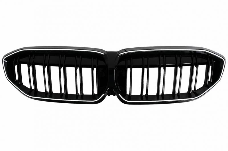 Καρδιές Μάσκας Για Bmw 3 G20 / G21 19-22 M4 Look Με LED Διπλή Γρίλια Μαύρο Γυαλιστερό Με 1 Τεμάχιο - Image 3