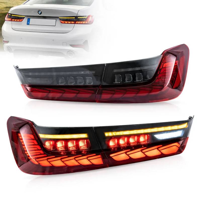 Kimpiris - Πισινά Φανάρια Set Για Bmw 3 G20 G28 M3 G80 18-22 Sedan Dynamic Signal Red/Smokel Vland