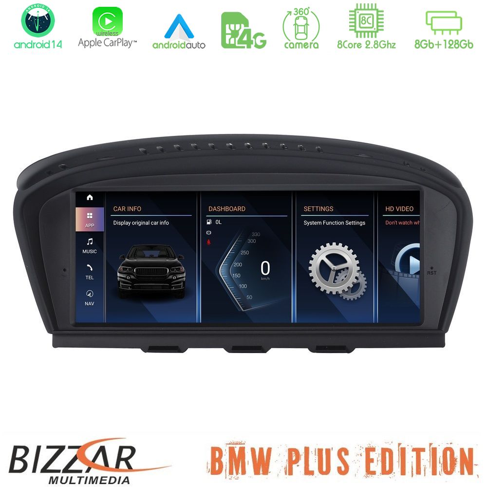 Kimpiris - Bizzar Plus Edition BMW 3er/5er/6er (E90/E60/E63) Android14 8Core (8+128GB) Navigation Multimedia 8.8" Anti-reflection