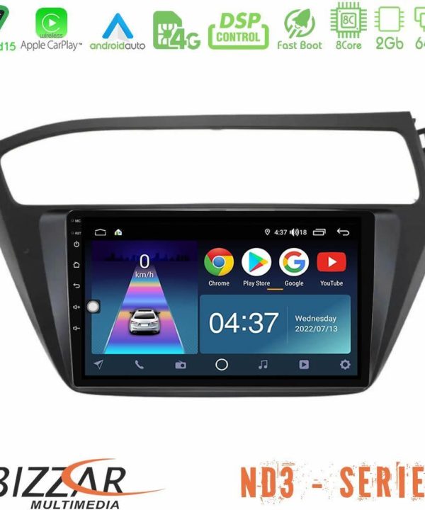 Kimpiris - Bizzar ND3 Series 8Core Android15 2+64GB Hyundai i20 2018-2020 RHD Navigation Multimedia Tablet 9"