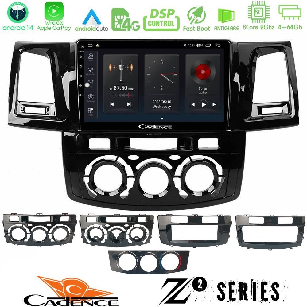 Kimpiris - Cadence Z2 Series 8Core Android14 4+64GB Toyota Hilux 2007-2016 Navigation Multimedia Tablet 9" Με Carplay & Android Auto