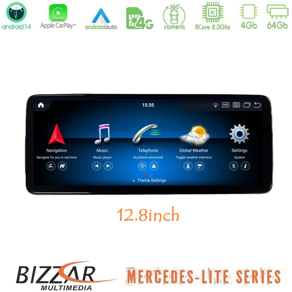 Kimpiris - Bizzar Lite Series Mercedes A/CLA/GLA/G Class NTG5 Android14 8Core (4+64GB) Navigation Multimedia 12
