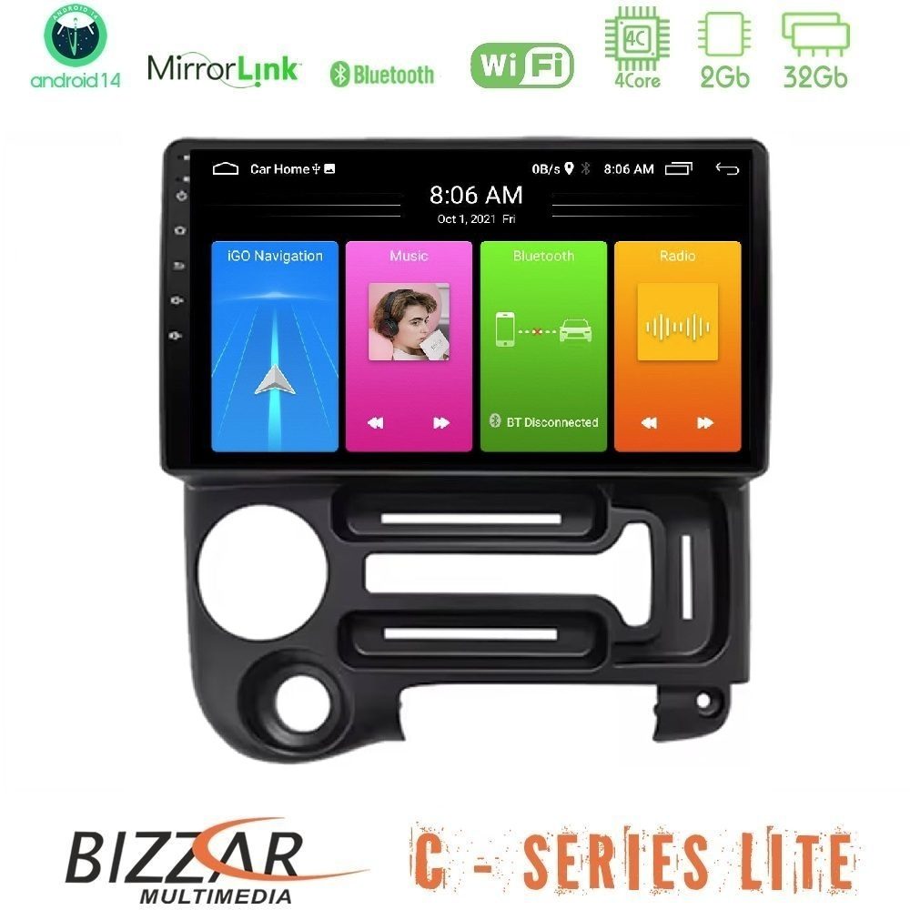 Kimpiris - Bizzar C Series Lite 4Core Android14 2+32GB Hyundai Atos 1997 – 2010 Navigation Multimedia Tablet 9"
