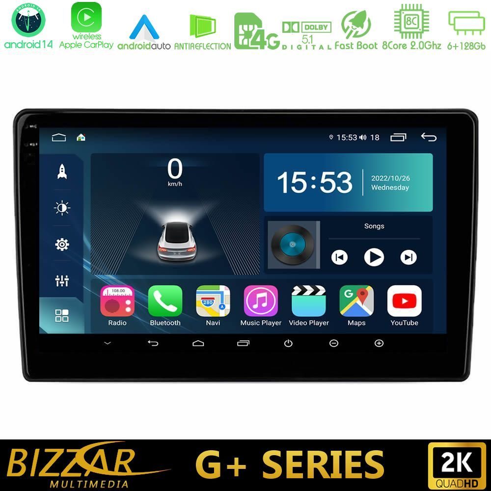 Kimpiris - Bizzar G+ Series Dacia / Renault 8core Android14 6+128GB Navigation Multimedia Tablet 9"