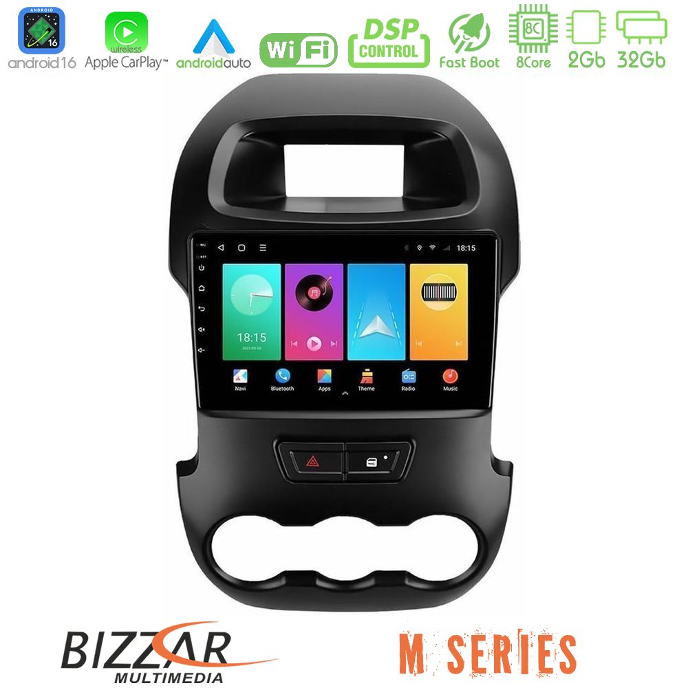 Kimpiris - Bizzar M Series 8Core Android16 2+32GB Ford Ranger 2012-2016 Navigation Multimedia Tablet 9"