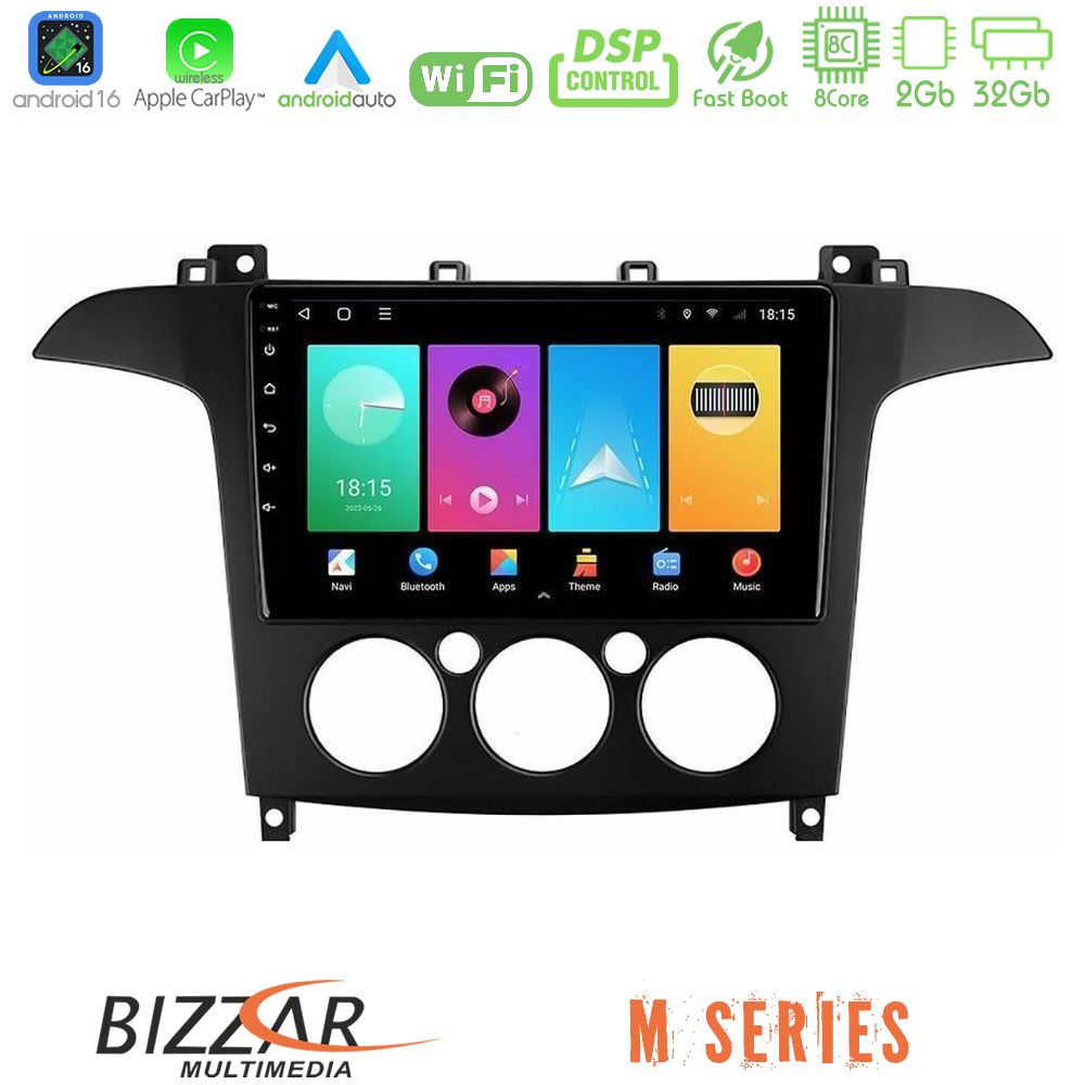 Kimpiris - Bizzar M Series 8Core Android16 2+32GB Ford S-Max 2006-2008 (manual A/C) Navigation Multimedia Tablet 9"