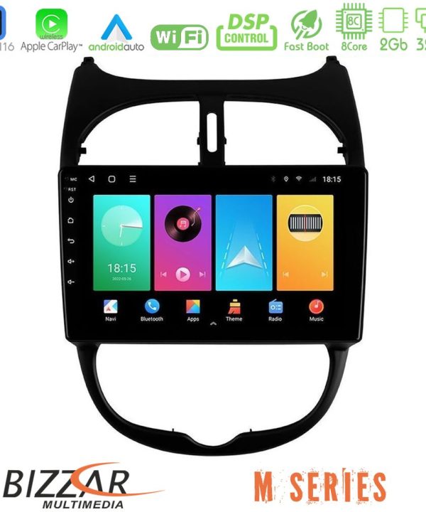 Kimpiris - Bizzar M Series 8Core Android16 2+32GB  Peugeot 206 Navigation Multimedia Tablet 9"