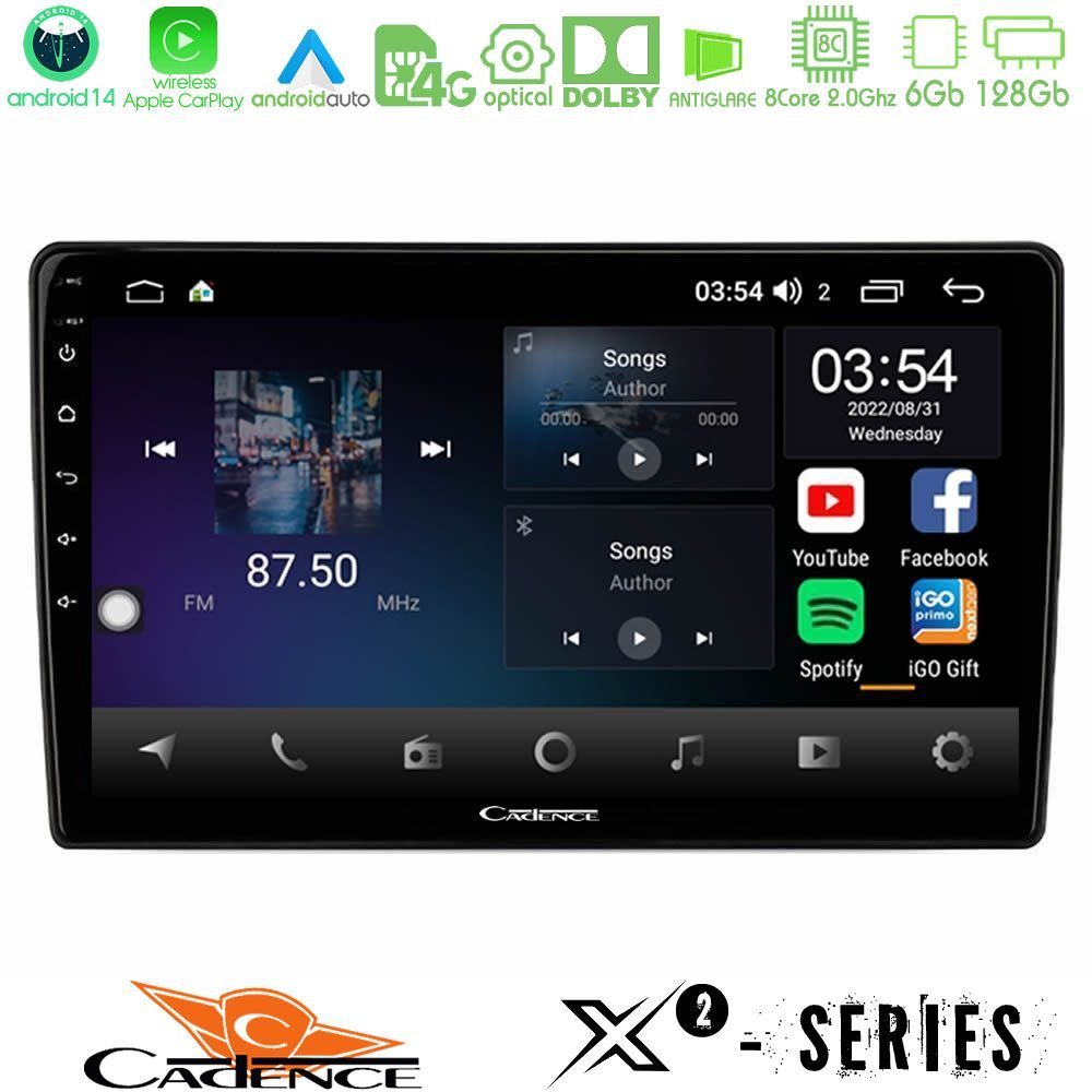 Kimpiris - Cadence X2 Series 8Core Android14 6+128GB Ford Transit 2007 – 2013 Navigation Multimedia Tablet 10"