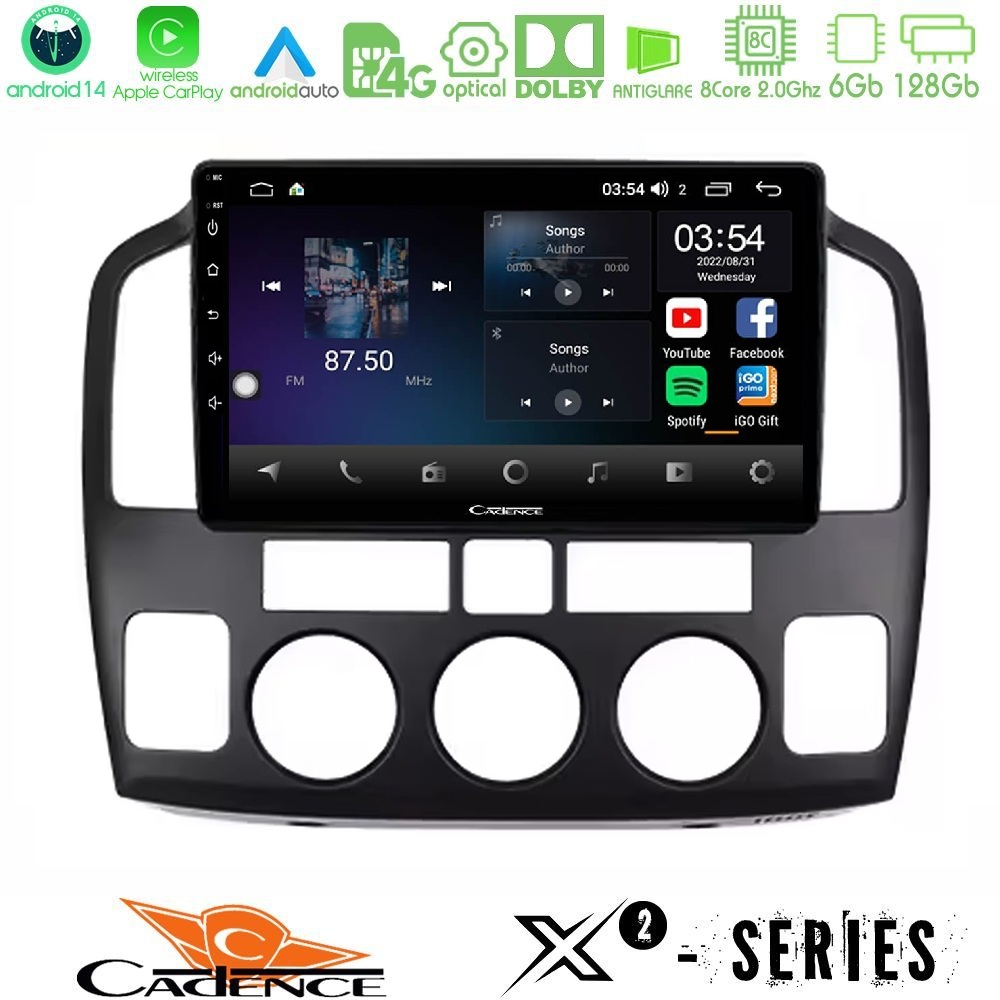 Kimpiris - Cadence X2 Series 8Core Android14 6+128GB Suzuki Grand Vitara 2003-2005 Navigation Multimedia Tablet 9"